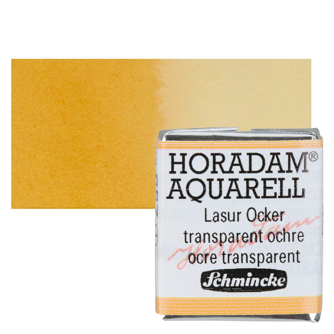 Open in modal - Schmincke Horadam Aquarell Watercolor - Transparent Ochre, Half Pan and swatch