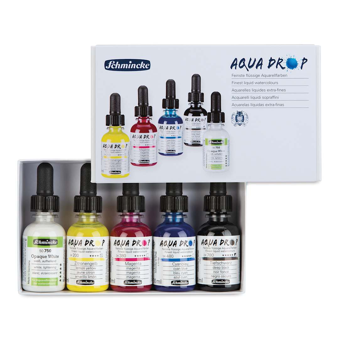 Open in modal - Schmincke Aqua Drop Watercolors - Set of 5, 30 ml Bottles