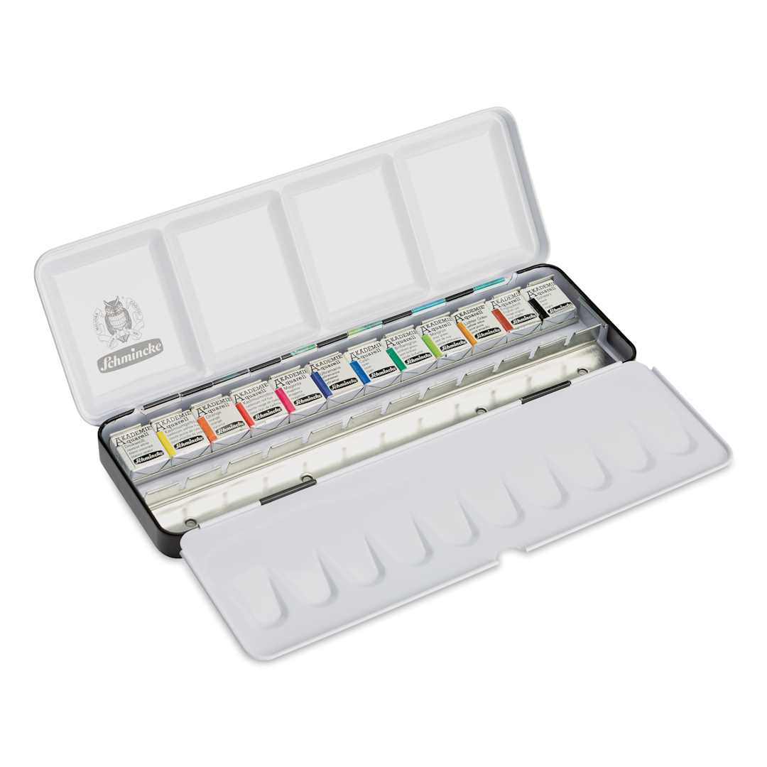 Open in modal - Schmincke Akademie Aquarell Watercolor Pans - Set of 12, 2024 Contest Winner, Half Pans