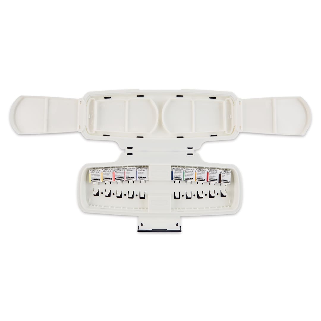 Open in modal - Schmincke Akademie Aquarell Watercolor Pans - Set of 10, Plastic Case, Half Pans