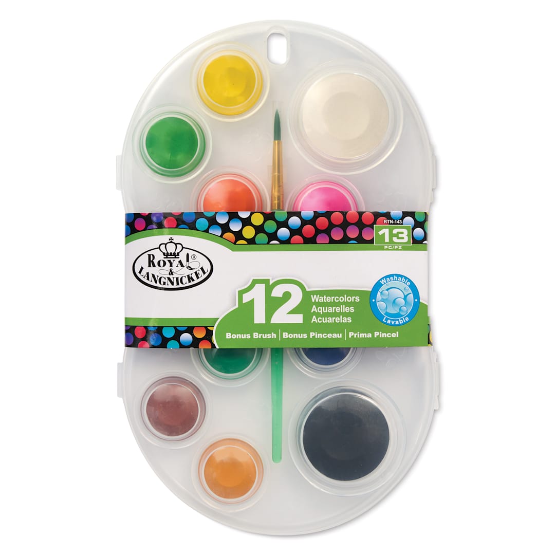 Open in modal - Royal & Langnickel Watercolor Pans - Set of 13, Assorted front of package