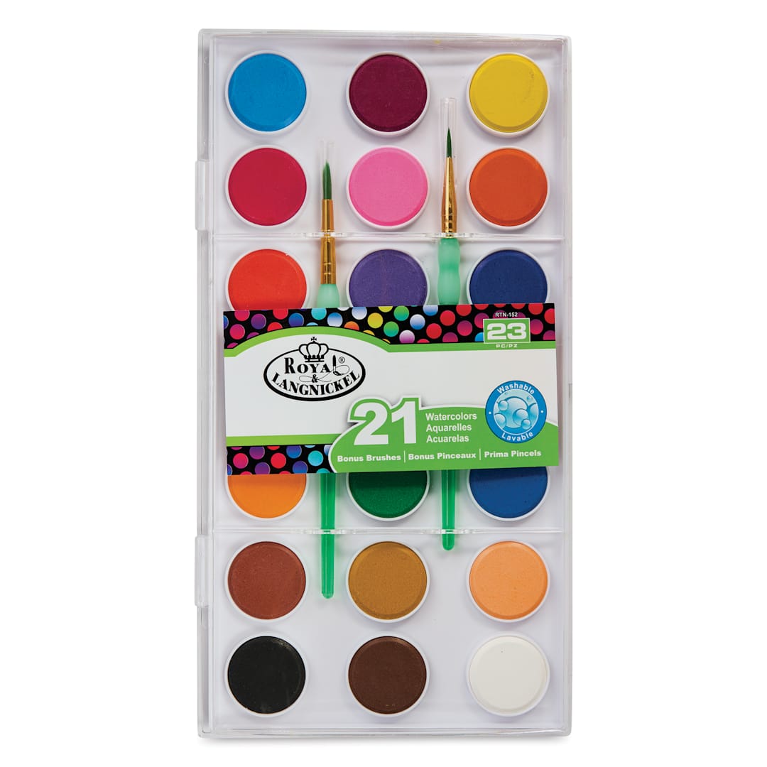 Open in modal - Royal & Langnickel Watercolor Pans - Set of 23, Assorted front of package