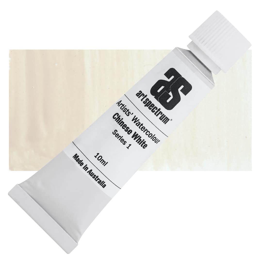 Open in modal - Art Spectrum Artists’ Watercolor Tube - Chinese White, 10 ml tube and swatch