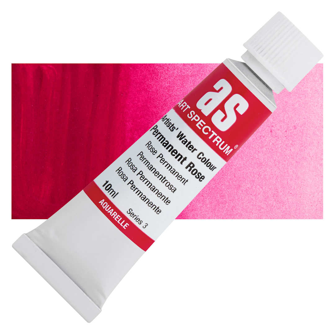 Open in modal - Art Spectrum Artists’ Watercolor Tube - Permanent Rose, 10 ml tube and swatch