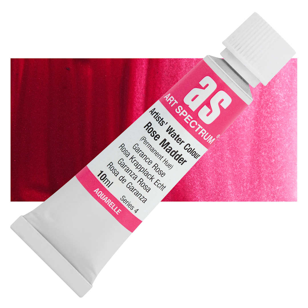 Open in modal - Art Spectrum Artists’ Watercolor Tube - Rose Madder, 10 ml tube and swatch