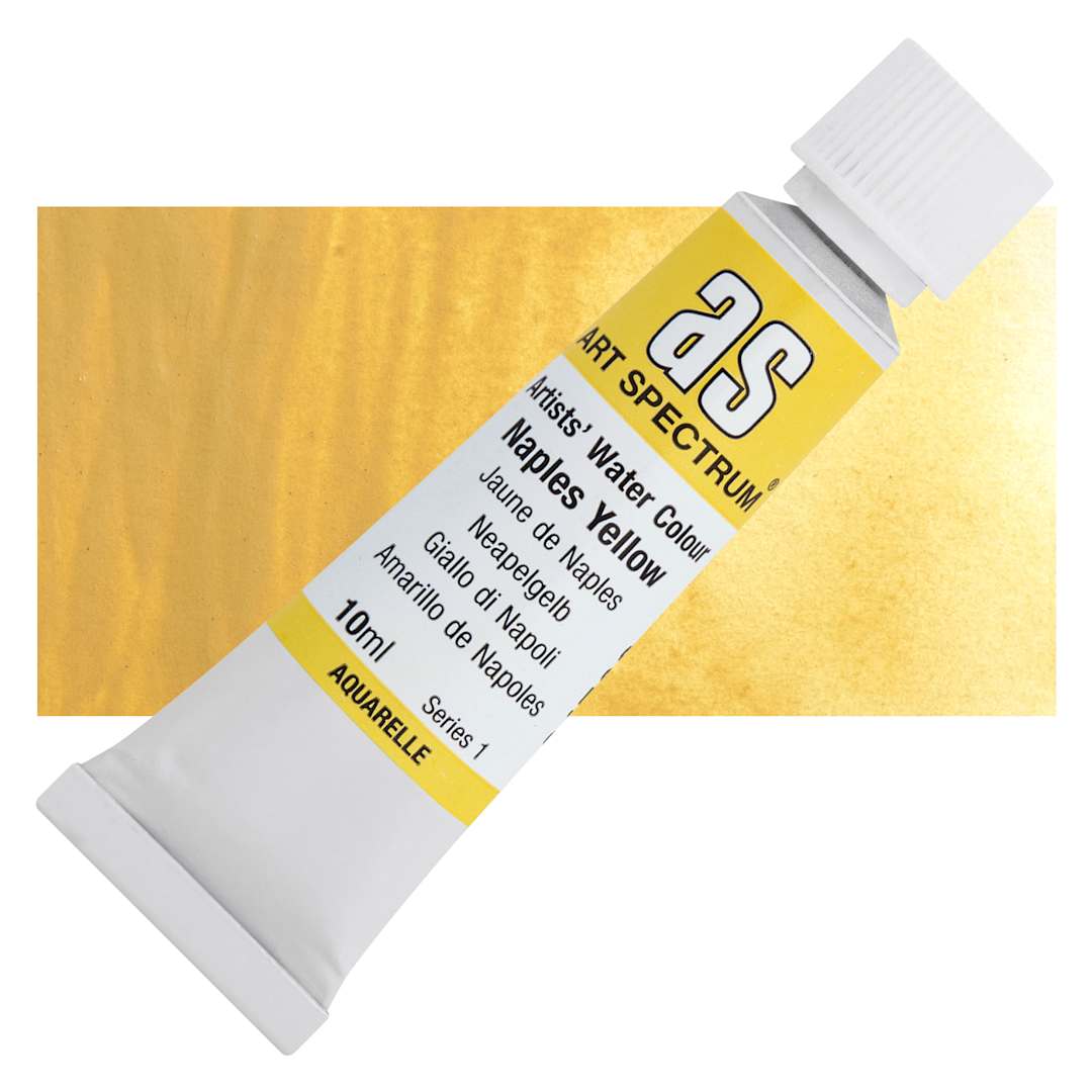 Open in modal - Art Spectrum Artists’ Watercolor Tube - Naples Yellow, 10 ml tube and swatch