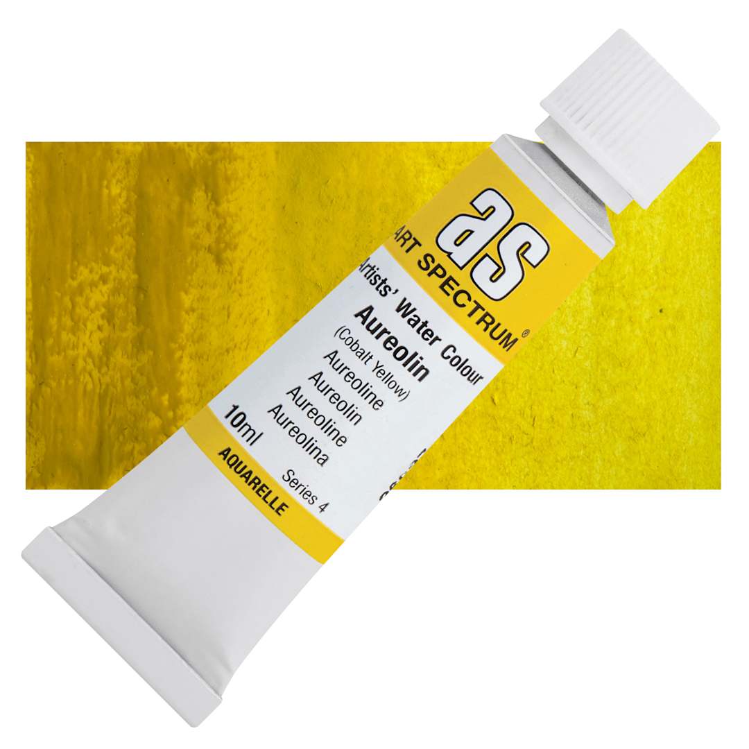 Open in modal - Art Spectrum Artists’ Watercolor Tube - Aureolin, 10 ml tube and swatch