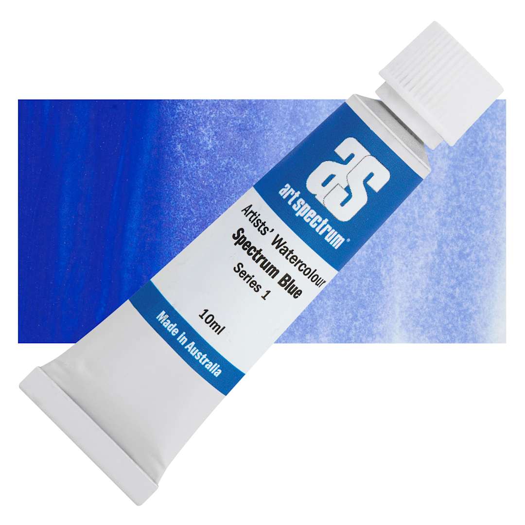 Open in modal - Art Spectrum Artists’ Watercolor Tube - Spectrum Blue, 10 ml tube and swatch