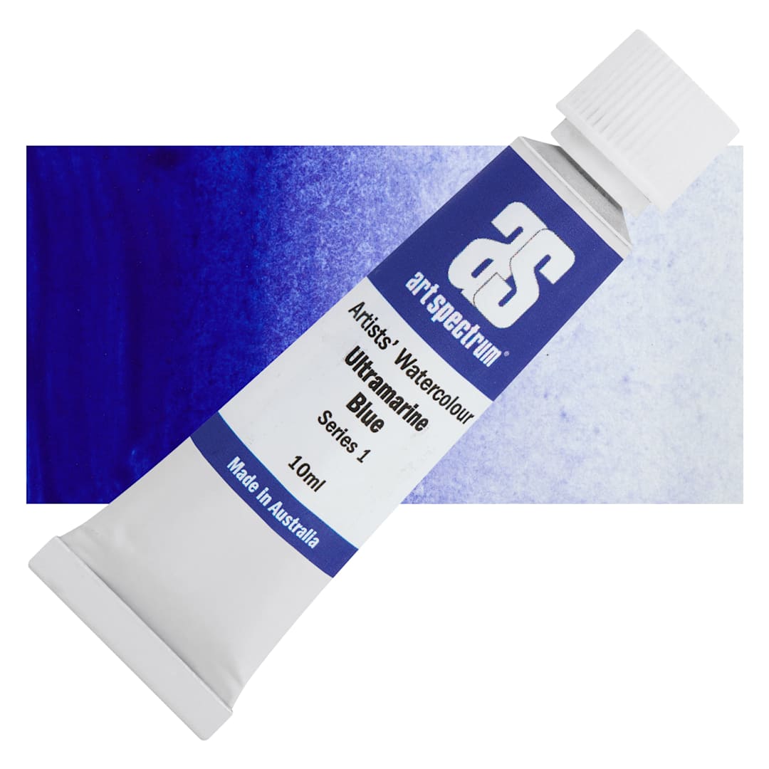 Open in modal - Art Spectrum Artists’ Watercolor Tube - Ultramarine Blue, 10 ml tube and swatch