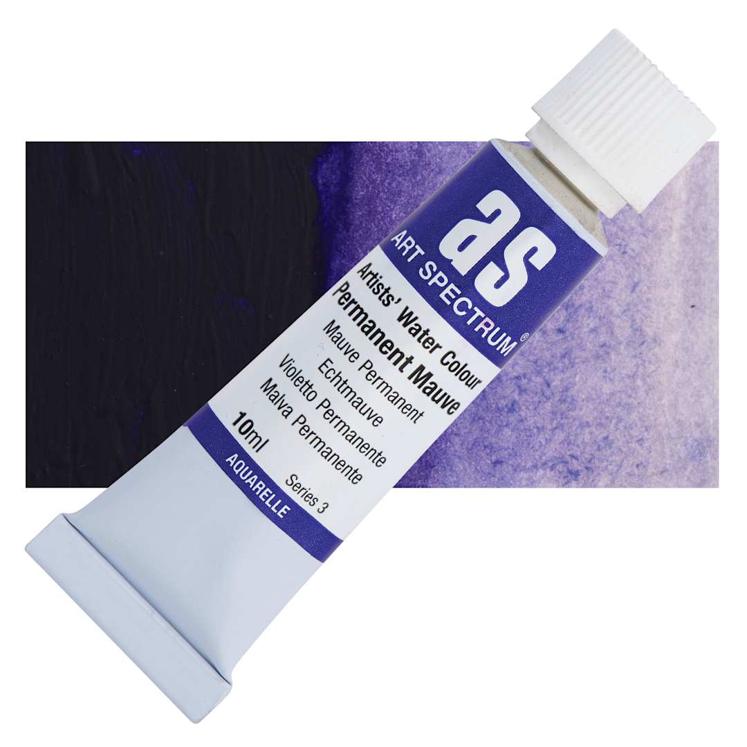Open in modal - Art Spectrum Artists’ Watercolor Tube - Permanent Mauve, 10 ml tube and swatch