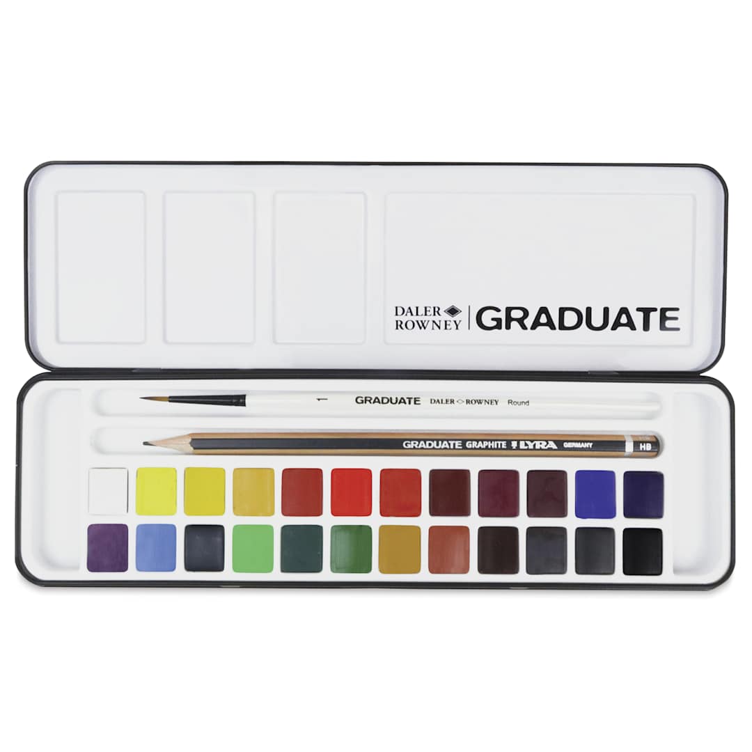 Open in modal - Daler-Rowney Graduate Watercolor Half Pans - Set of 24