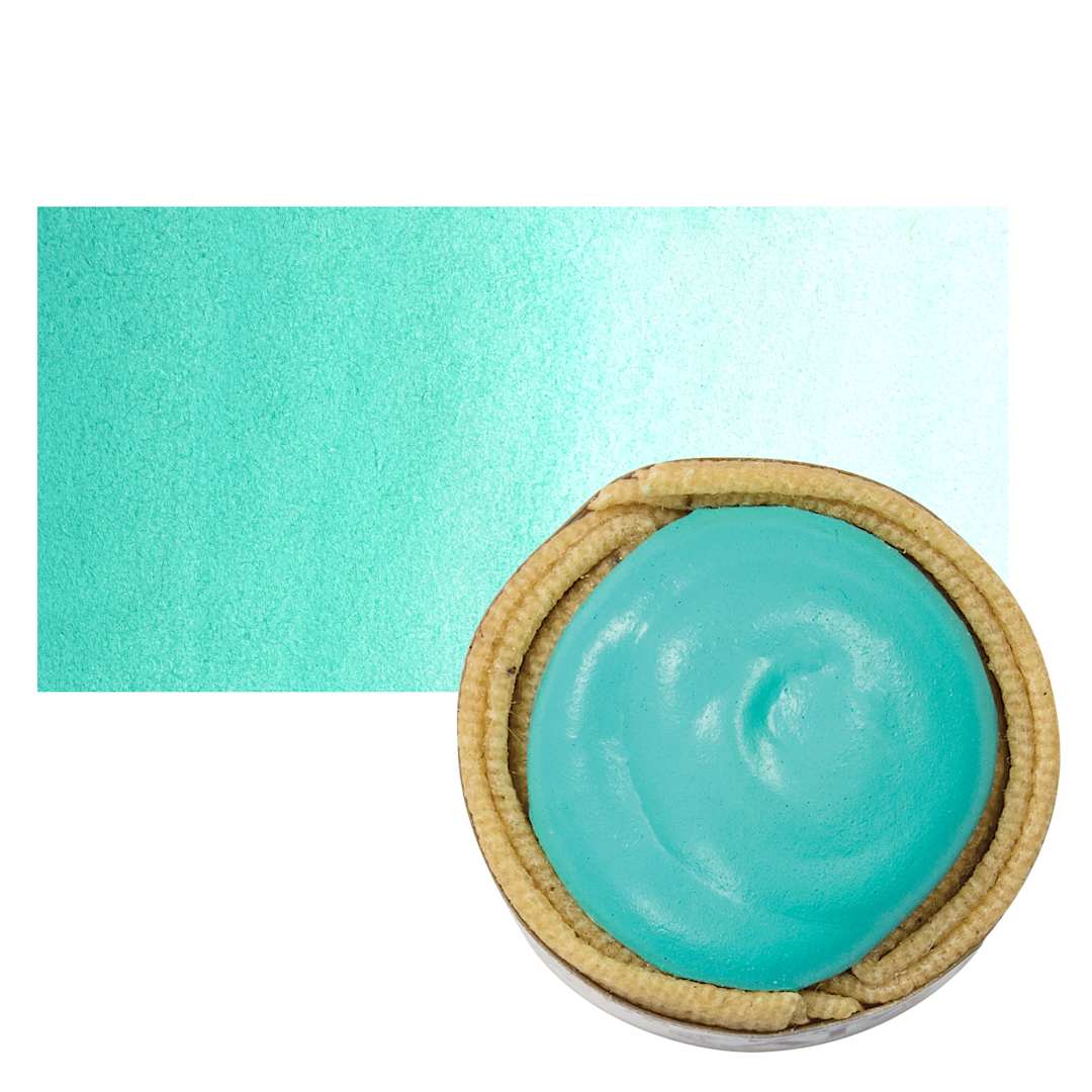 Open in modal - Beam Paints Watercolor Paintstone - Robins Egg stone and swatch