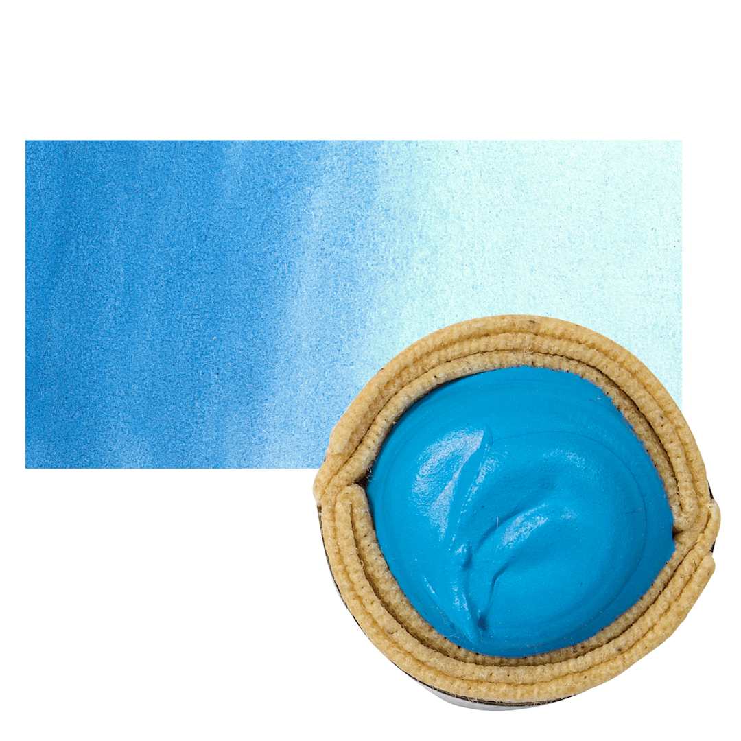Open in modal - Beam Paints Watercolor Paintstone - Sky Blue stone and swatch