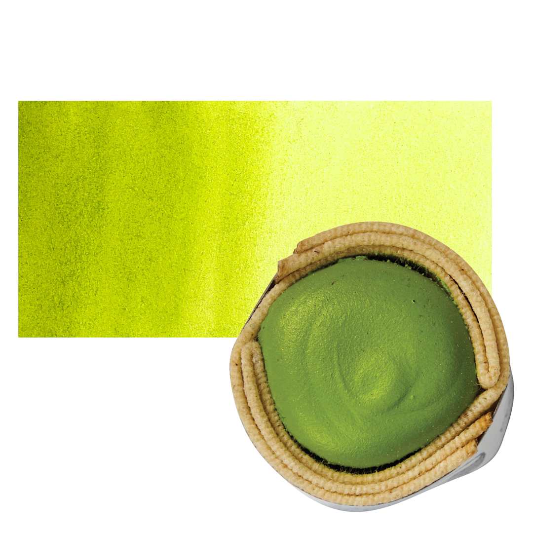 Open in modal - Beam Paints Watercolor Paintstone - Spring Green stone and swatch