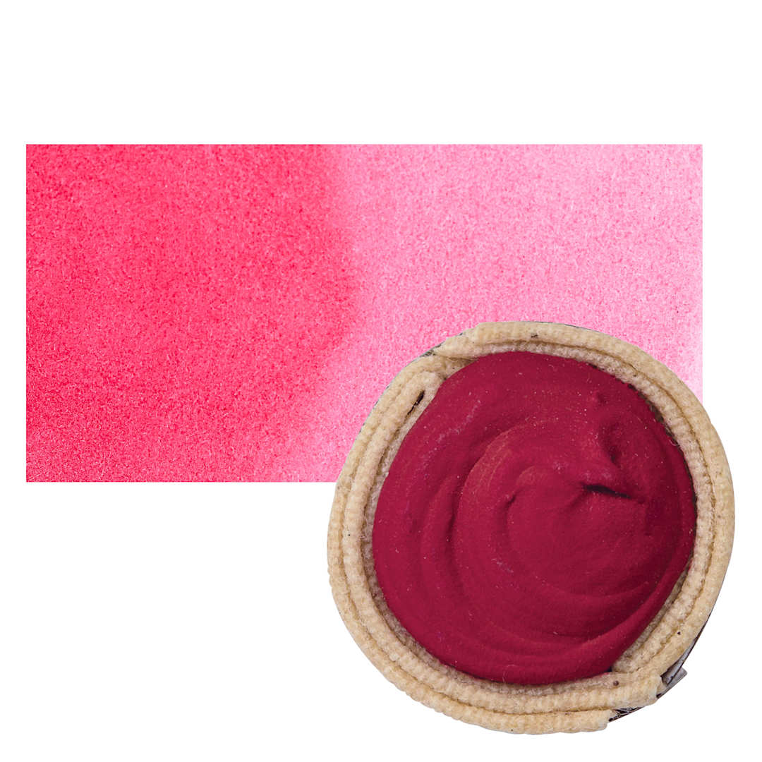 Open in modal - Beam Paints Watercolor Paintstone - Strawberry Red stone and swatch