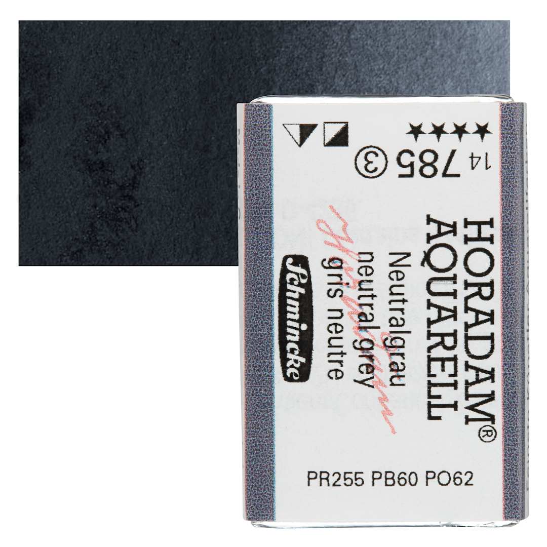 Open in modal - Schmincke Horadam Aquarell Watercolor - Neutral Grey, Full Pan and swatch