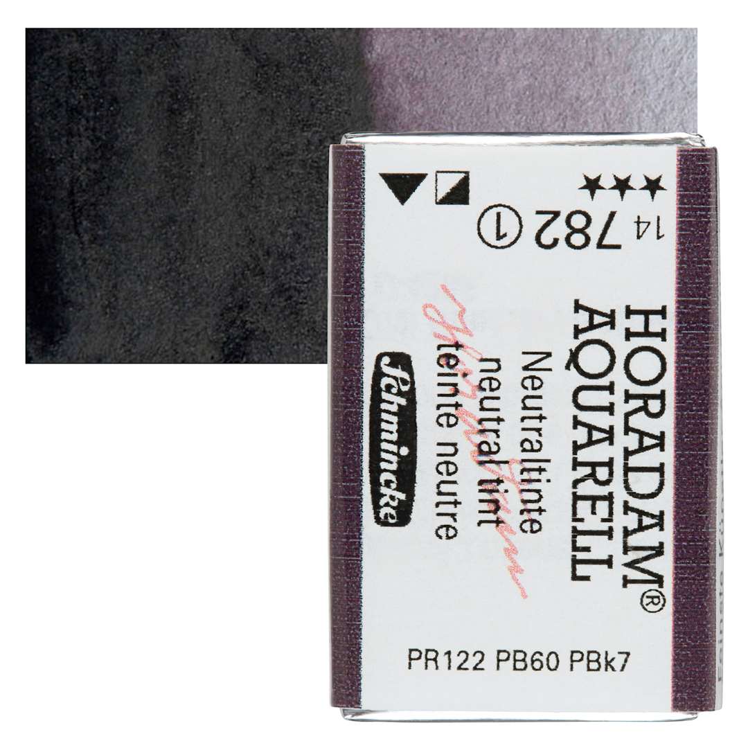 Open in modal - Schmincke Horadam Aquarell Watercolor - Neutral Tint, Full Pan and swatch