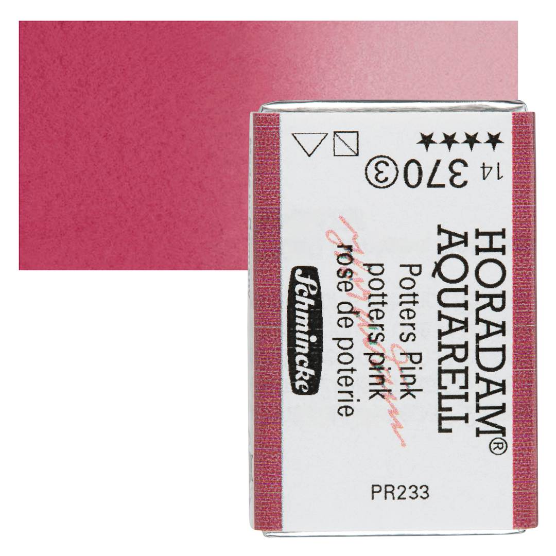 Open in modal - Schmincke Horadam Aquarell Watercolor - Potters Pink, Full Pan and swatch
