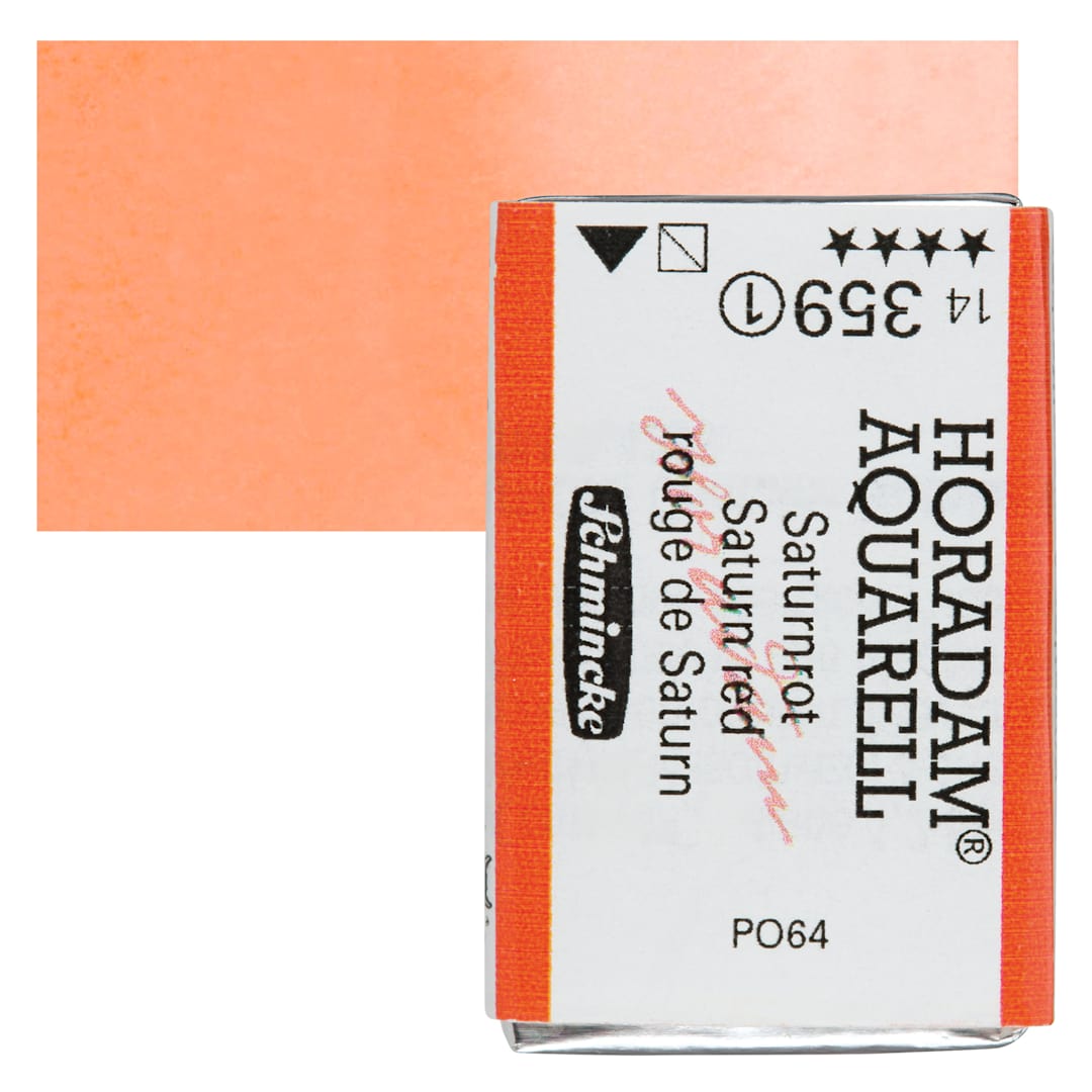 Open in modal - Schmincke Horadam Aquarell Watercolor - Saturn Red, Full Pan and swatch