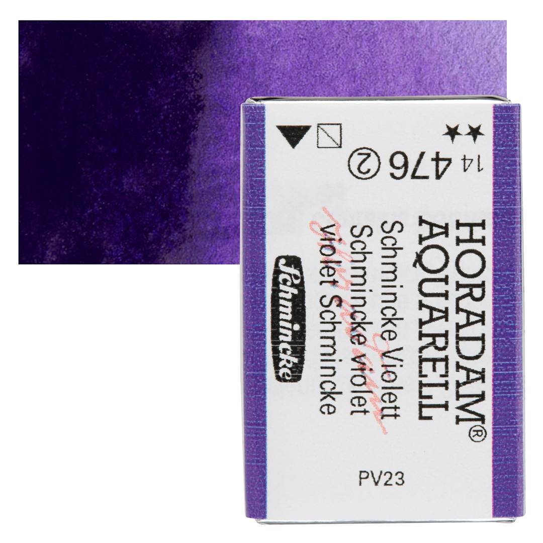 Open in modal - Schmincke Horadam Aquarell Watercolor - Schmincke Violet, Full Pan and swatch
