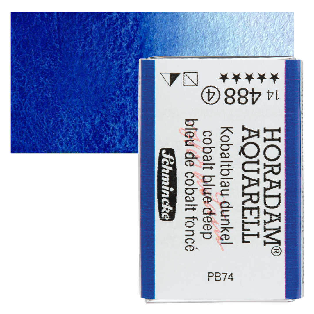 Open in modal - Schmincke Horadam Aquarell Watercolor - Cobalt Blue Deep, Full Pan