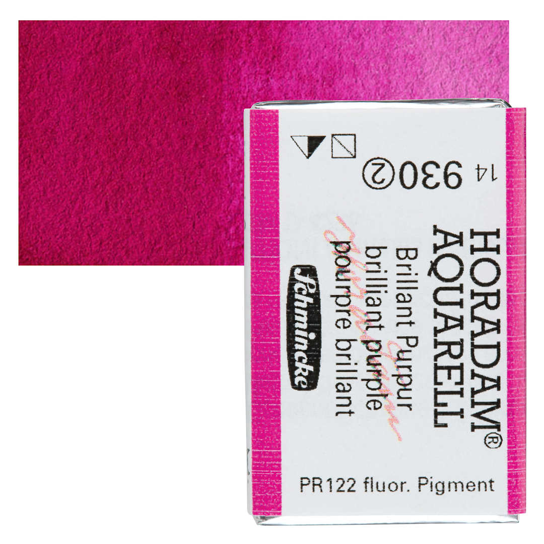 Open in modal - Schmincke Horadam Aquarell Watercolor - Brilliant Purple, Full Pan and swatch