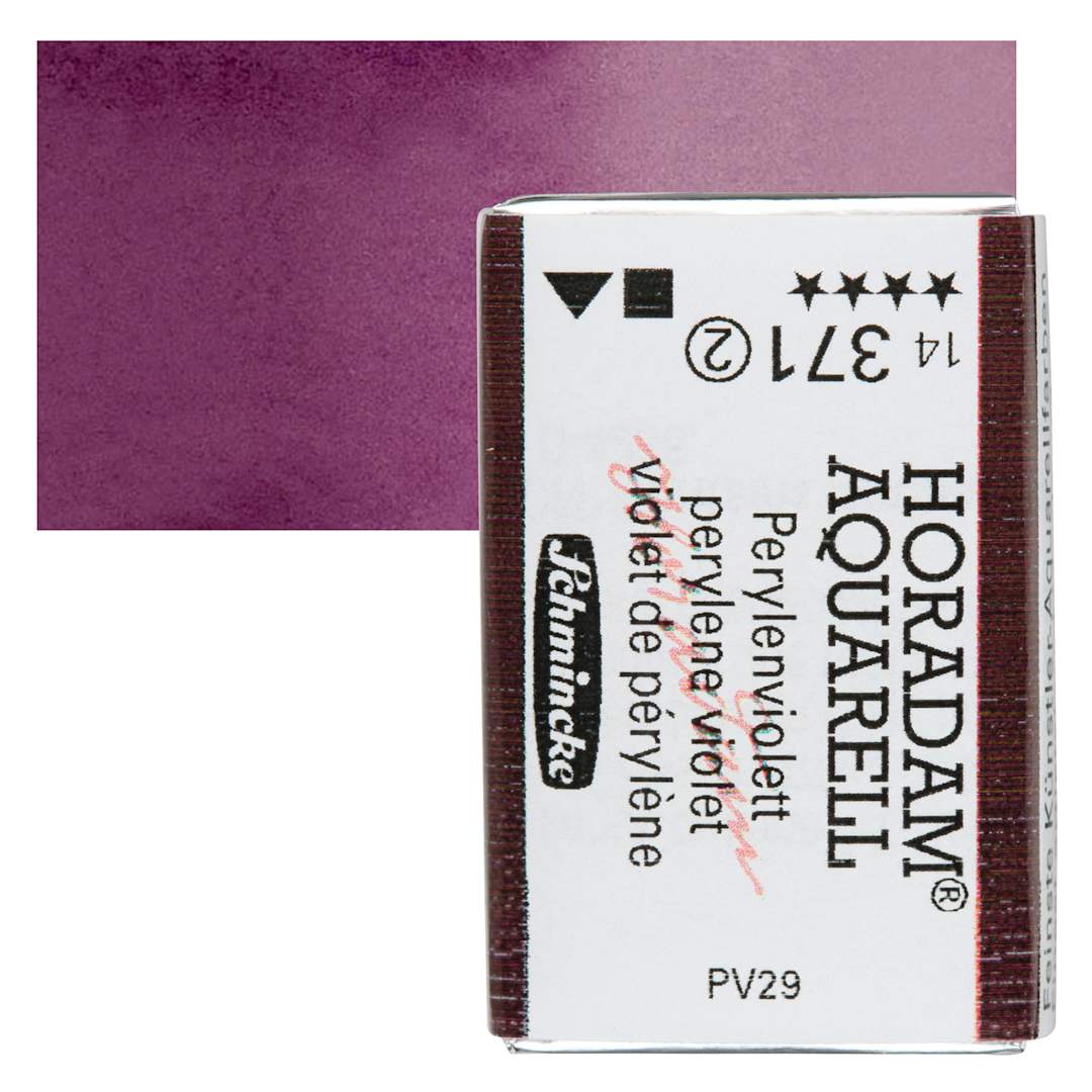 Open in modal - Schmincke Horadam Aquarell Watercolor - Perylene Violet, Full Pan and swatch