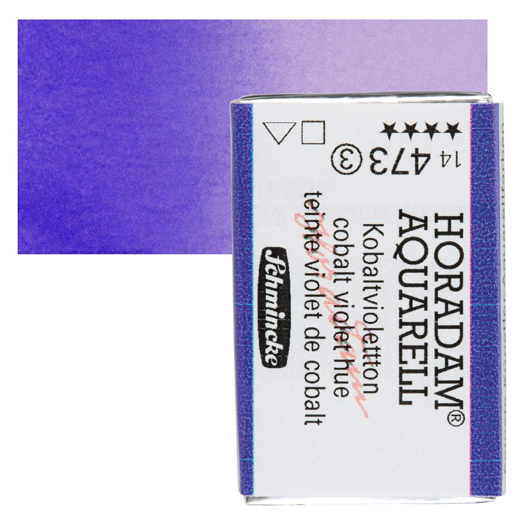 Open in modal - Schmincke Horadam Aquarell Watercolor - Cobalt Violet Hue, Full Pan and swatch