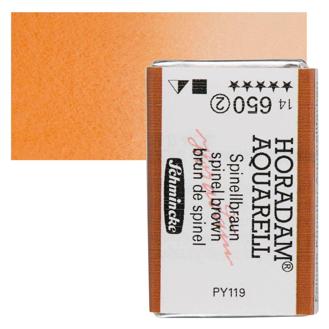 Open in modal - Schmincke Horadam Aquarell Watercolor - Spinel Brown, Full Pan and swatch