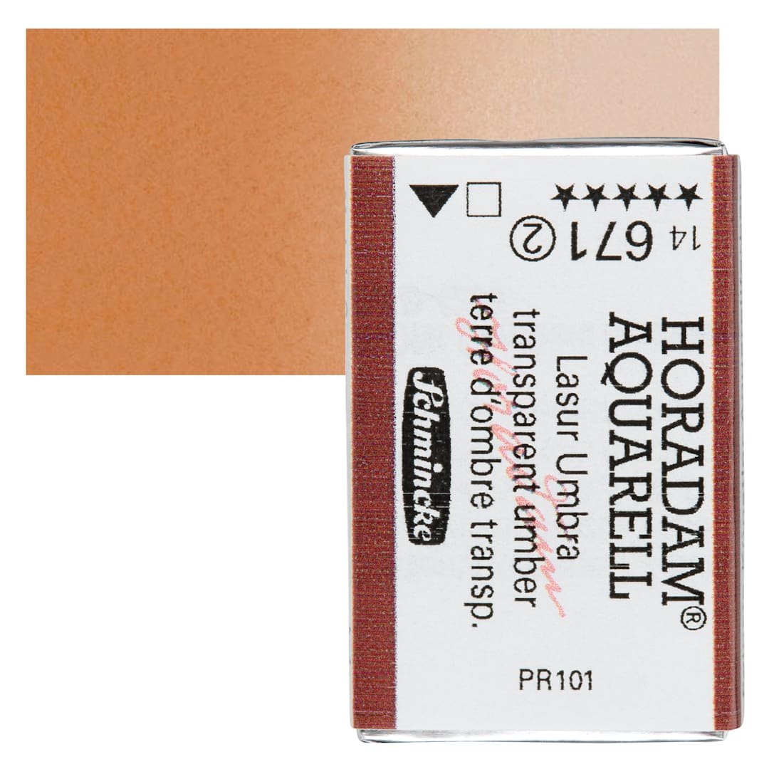 Open in modal - Schmincke Horadam Aquarell Watercolor - Transparent Umber, Full Pan and swatch