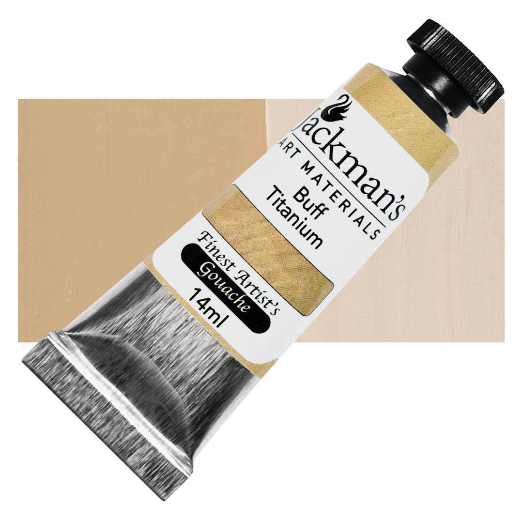 Open in modal - Jackman's Finest Artists' Gouache - Buff Titanium, 14 ml tube and swatch