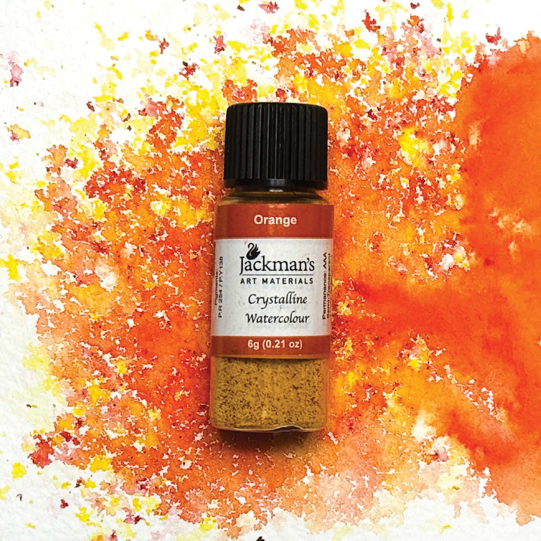 Open in modal - Jackman's Crystalline Powder Watercolor - Orange, 6 g bottle and swatch