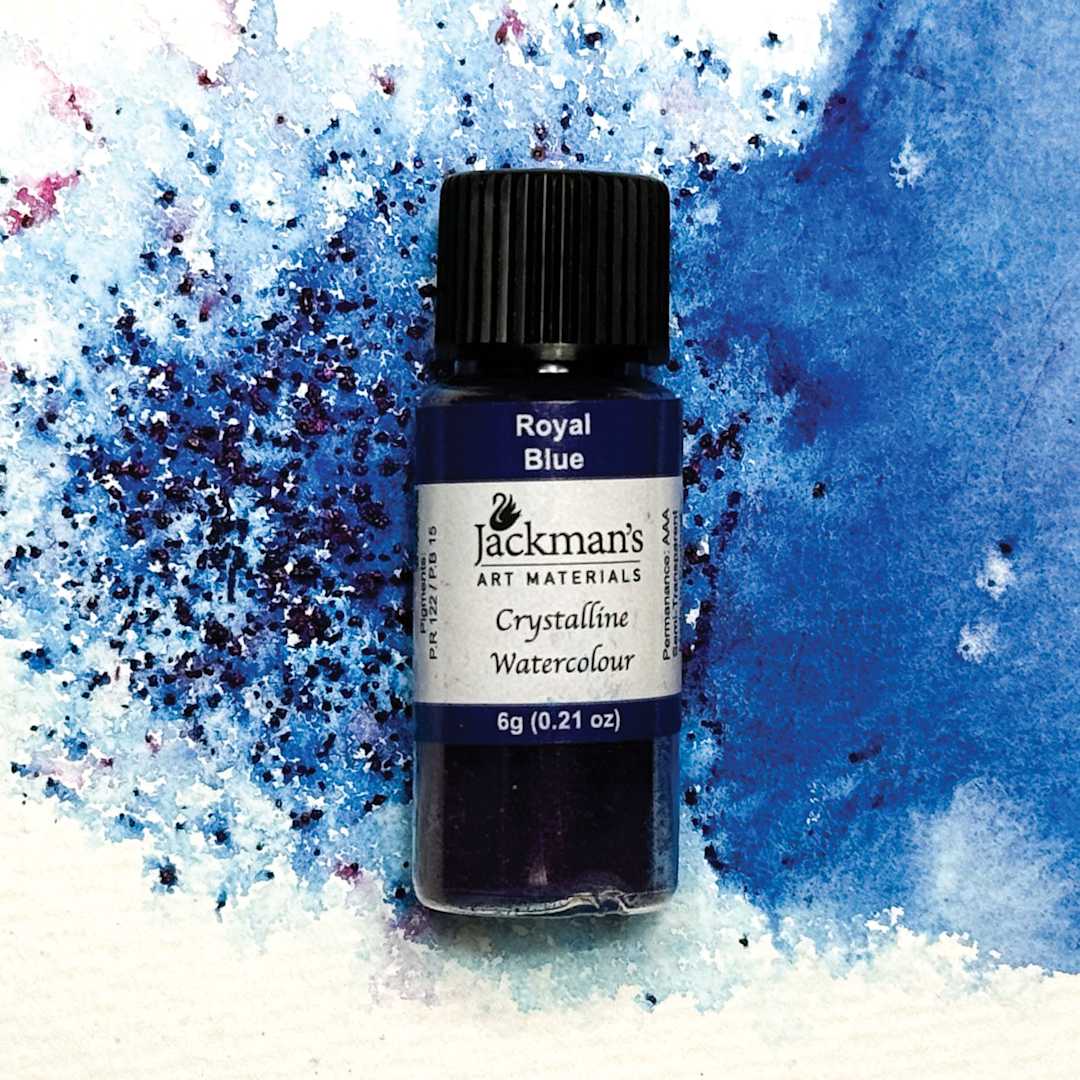 Open in modal - Jackman's Crystalline Powder Watercolor - Royal Blue, 6 g bottle and swatch