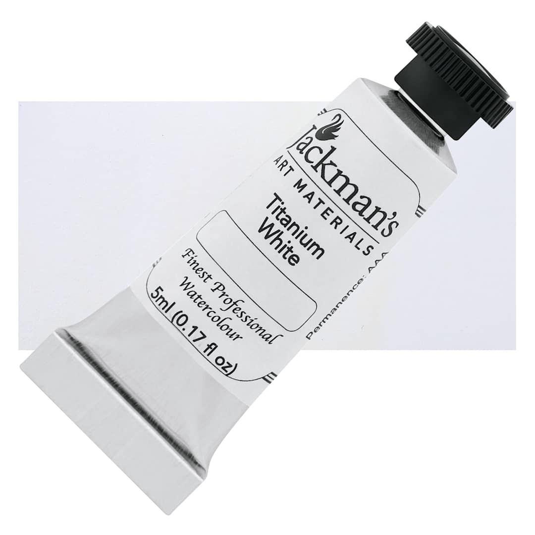 Open in modal - Jackman's Finest Professional Watercolour - Titanium White, 5 ml Tube ad Swatch