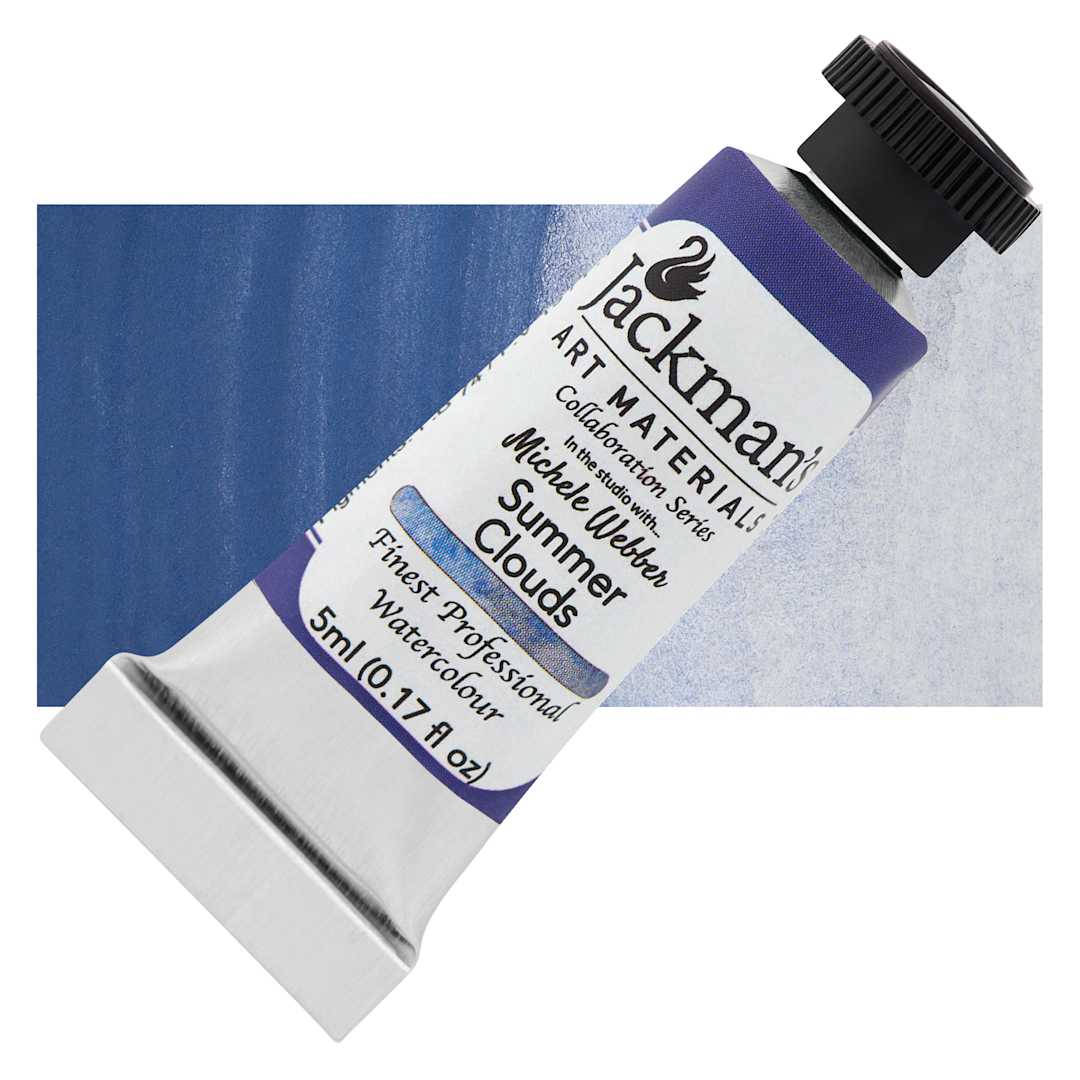 Open in modal - Jackman's Finest Professional Watercolour - Summer Clouds, 5 ml Tube and Swatch