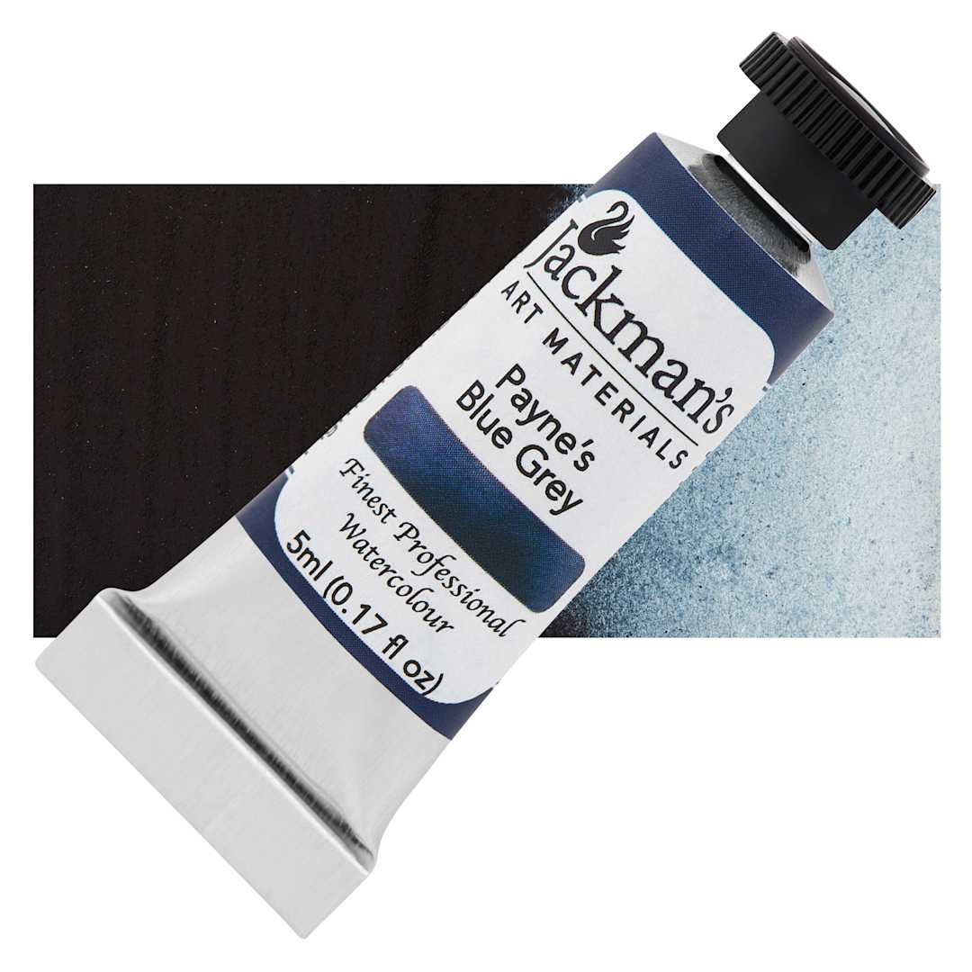 Open in modal - Jackman's Finest Professional Watercolour - Payne's Blue Grey, 5 ml Tube and Swatch