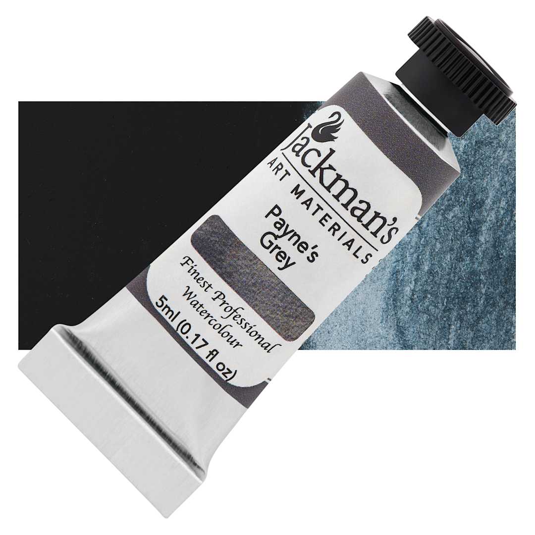Open in modal - Jackman's Finest Professional Watercolour - Payne's Grey, 5 ml Tube and Swatch