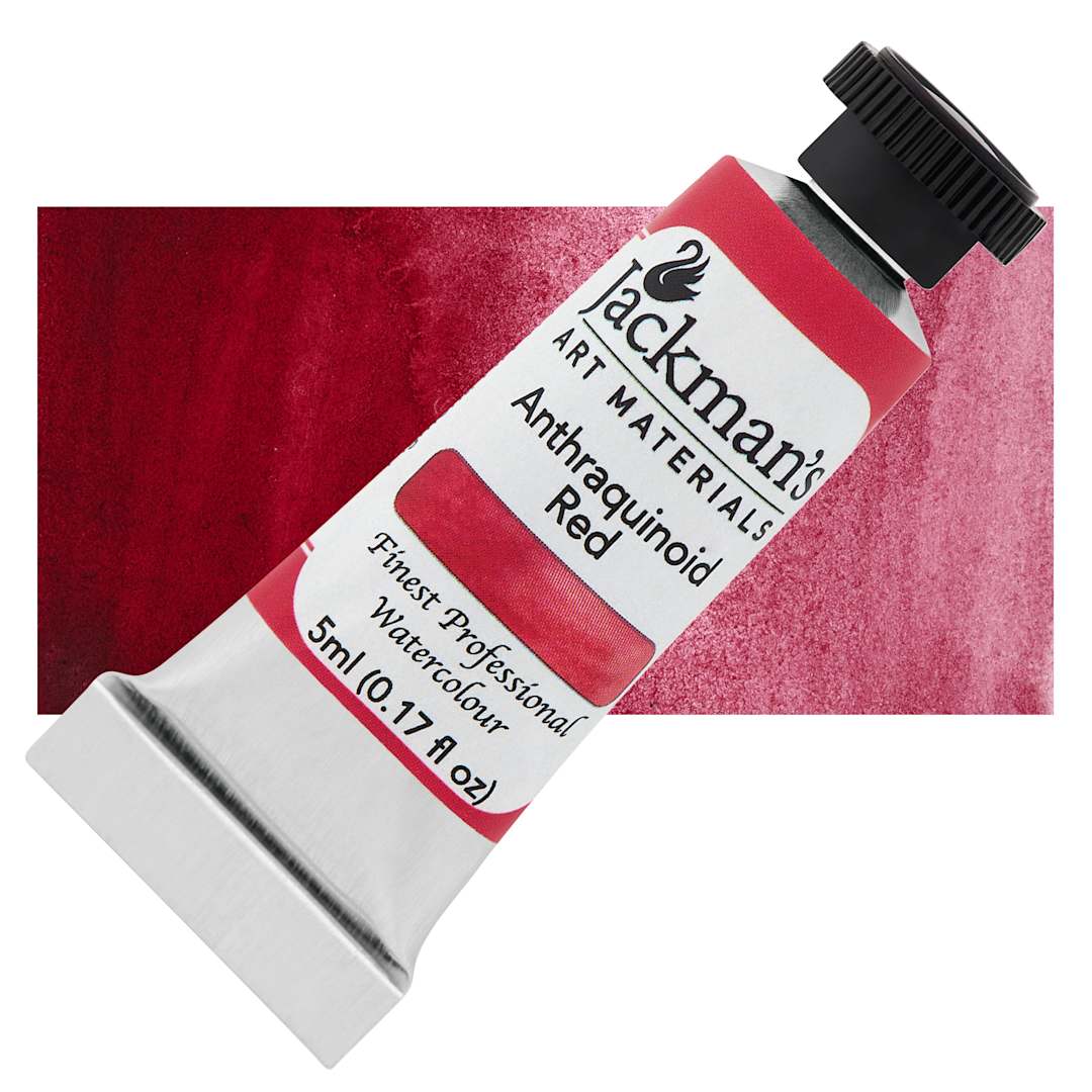 Open in modal - Jackman's Finest Professional Watercolour - Anthraquinoid Red, 5 ml Tube and Swatch