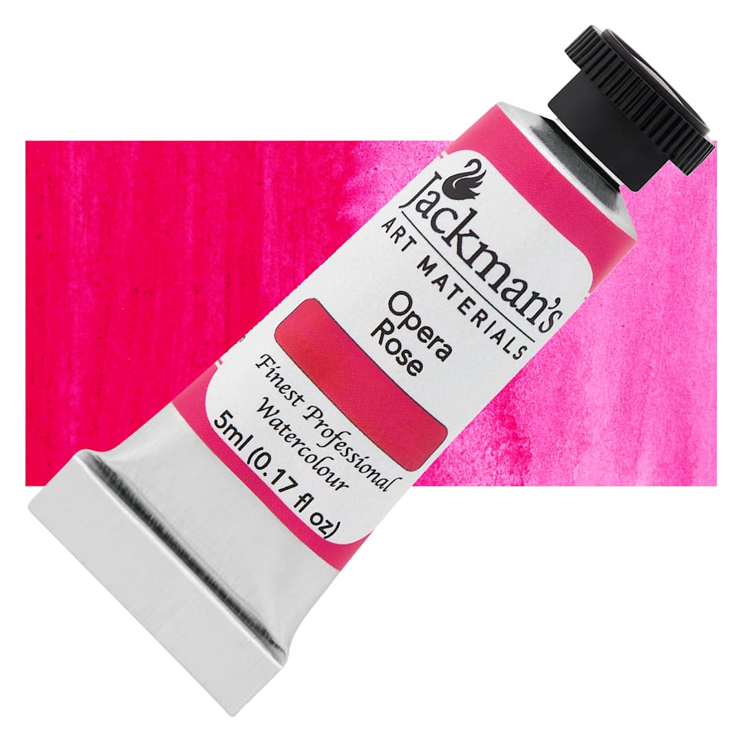 Open in modal - Jackman's Finest Professional Watercolour - Opera Rose, 5 ml Tube and Swatch