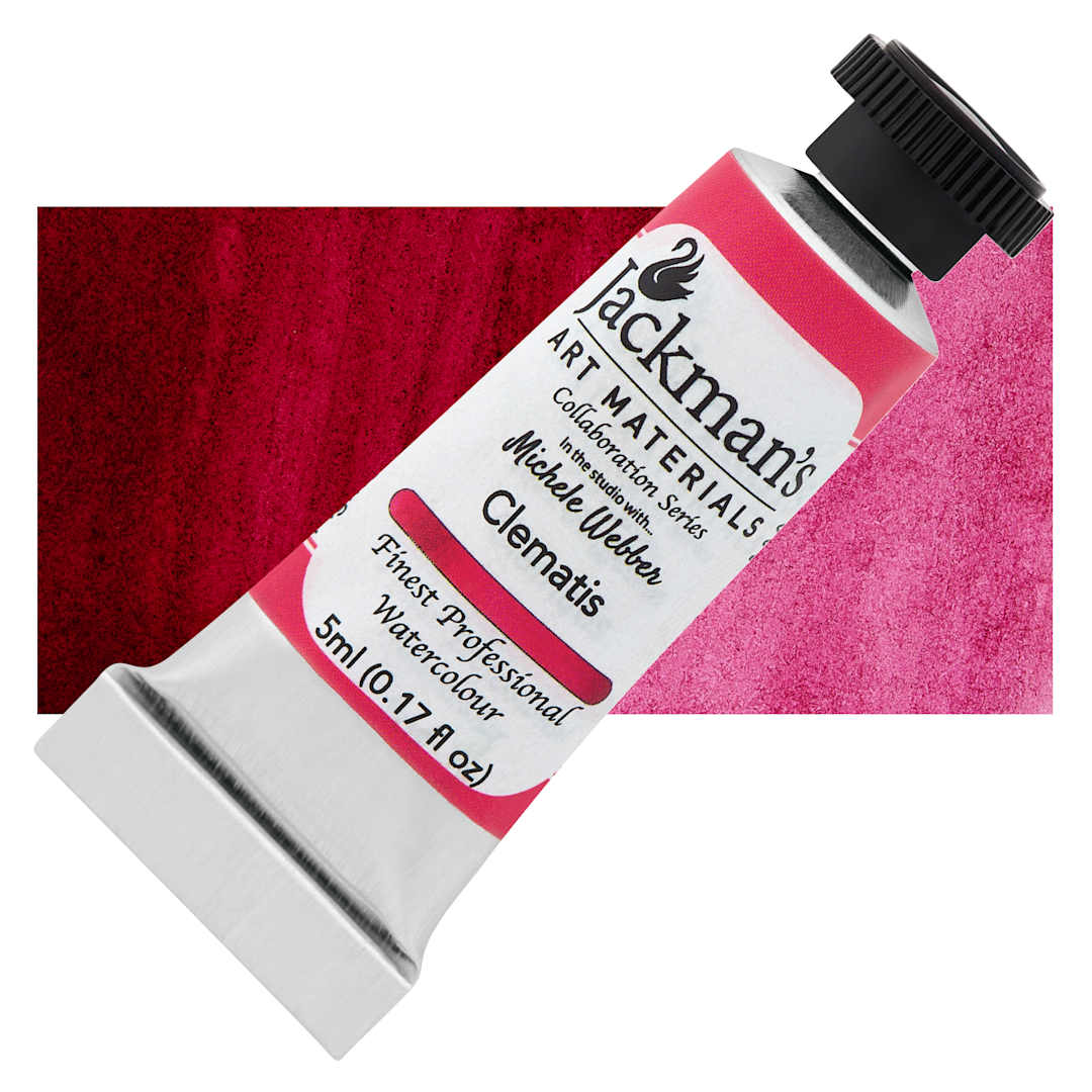Open in modal - Jackman's Finest Professional Watercolour - Clematis, 5 ml Tube and Swatch