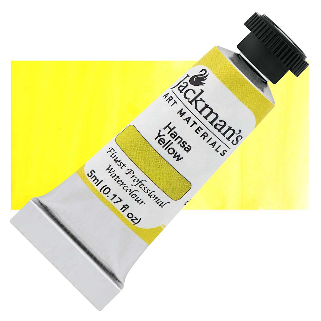 Open in modal - Jackman's Finest Professional Watercolour - Hansa Yellow, 5 ml Tube and Swatch