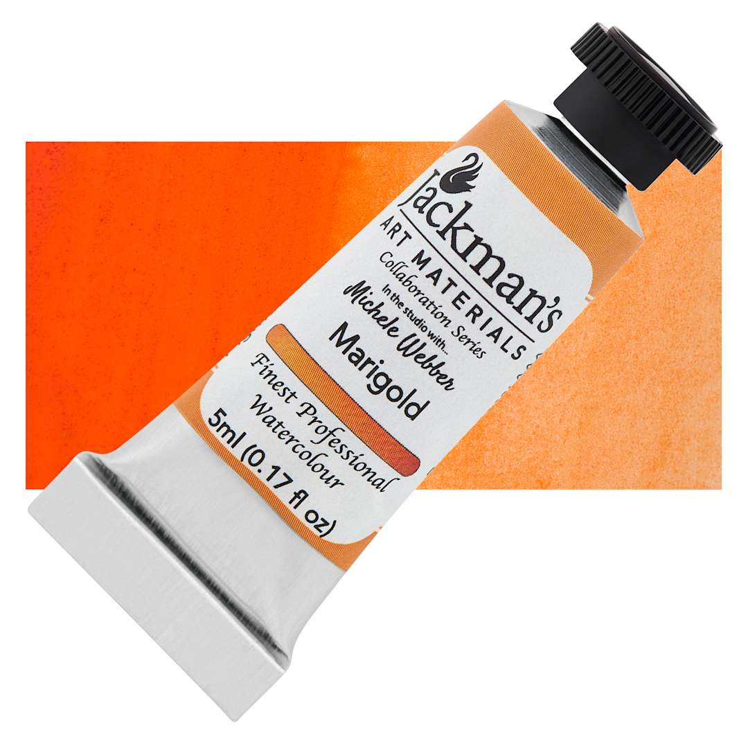 Open in modal - Jackman's Finest Professional Watercolour - Marigold, 5 ml Tube and Swatch
