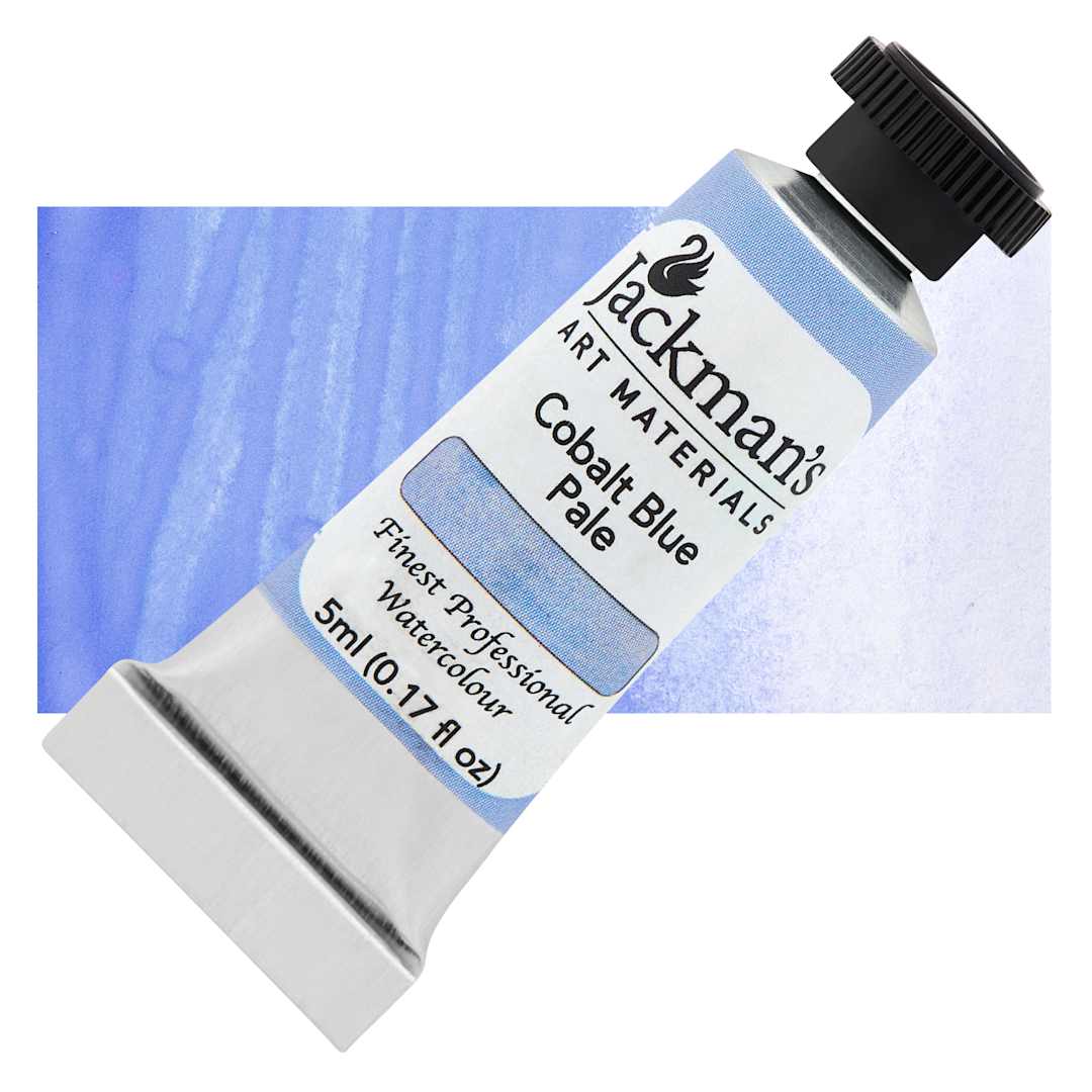 Open in modal - Jackman's Finest Professional Watercolour - Cobalt Blue Pale, 5 ml Tube and Swatch