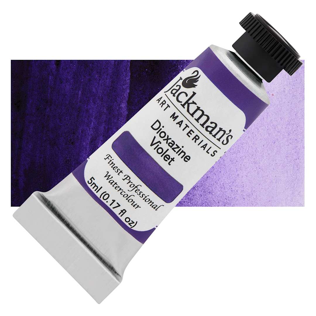 Open in modal - Jackman's Finest Professional Watercolour - Dioxazine Violet, 5 ml Tube and Swatch