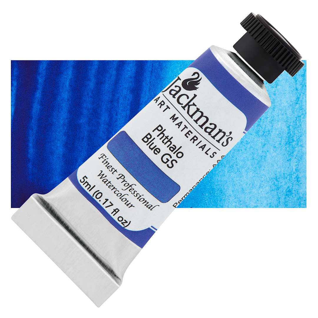 Open in modal - Jackman's Finest Professional Watercolour - Phthalo Blue (Green Shade), 5 ml Tube Swatch