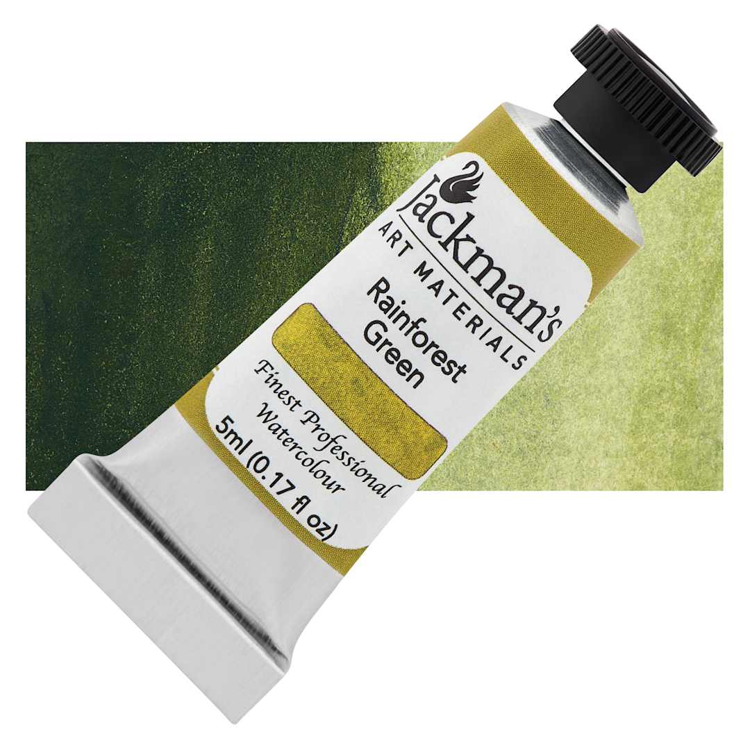 Open in modal - Jackman's Finest Professional Watercolour - Rainforest Green, 5 ml Tube and Swatch