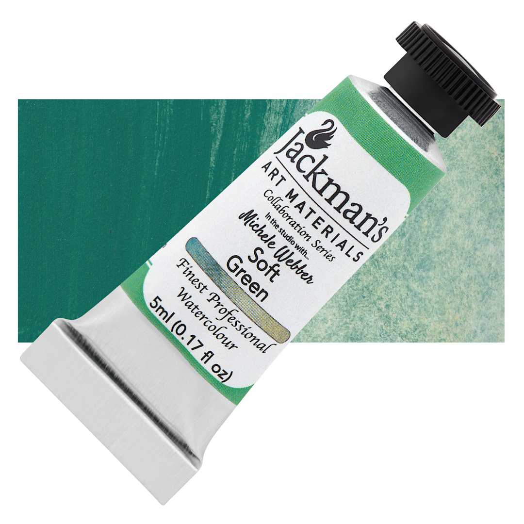 Open in modal - Jackman's Finest Professional Watercolour - Soft Green, 5 ml Tube and Swatch
