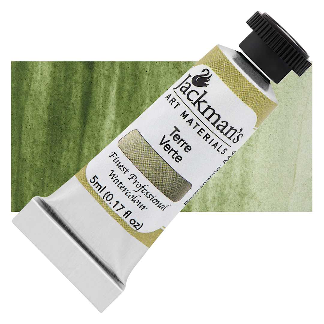 Open in modal - Jackman's Finest Professional Watercolour - Terre Verte, 5 ml Tube and Swatch