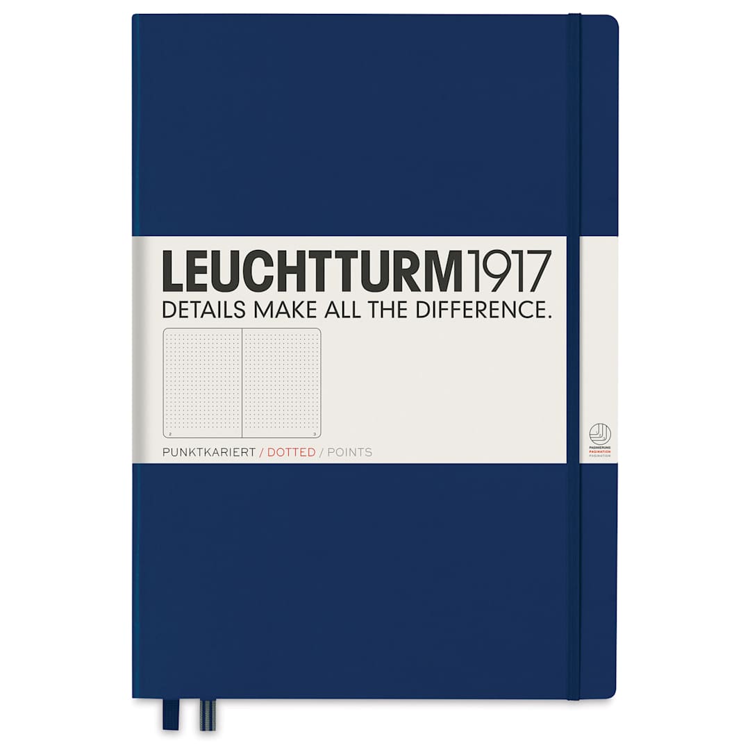 Open in modal - Leuchtturm1917 Dotted Hardbound Notebook - Navy, 8-3/4" x 12-1/2"
