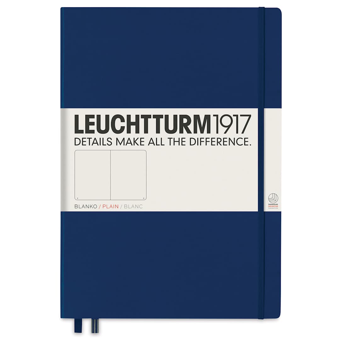 Open in modal - Leuchtturm1917 Blank Hardcover Notebook - Navy, Master, 8-3/4" x 12-1/2"